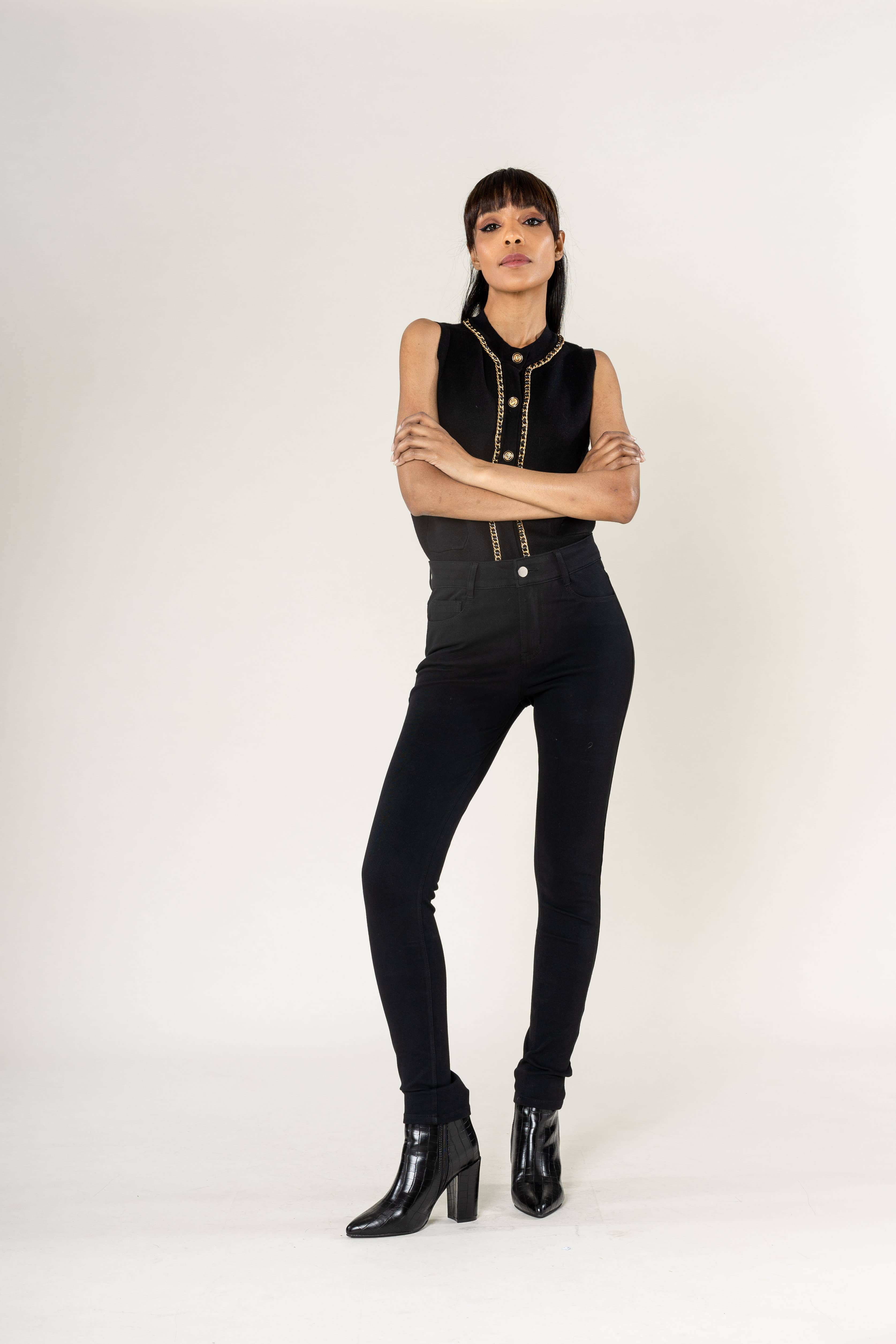 Nina Carter - Wholesale Fashion Leggings - Women's - Super stretch leggings with comfortable zip A0030