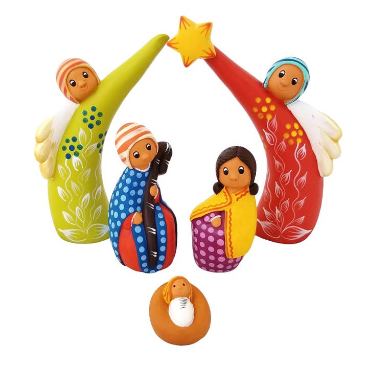 Andean Angel Ceramic Nativity Set for wholesale by Sedona Spirit