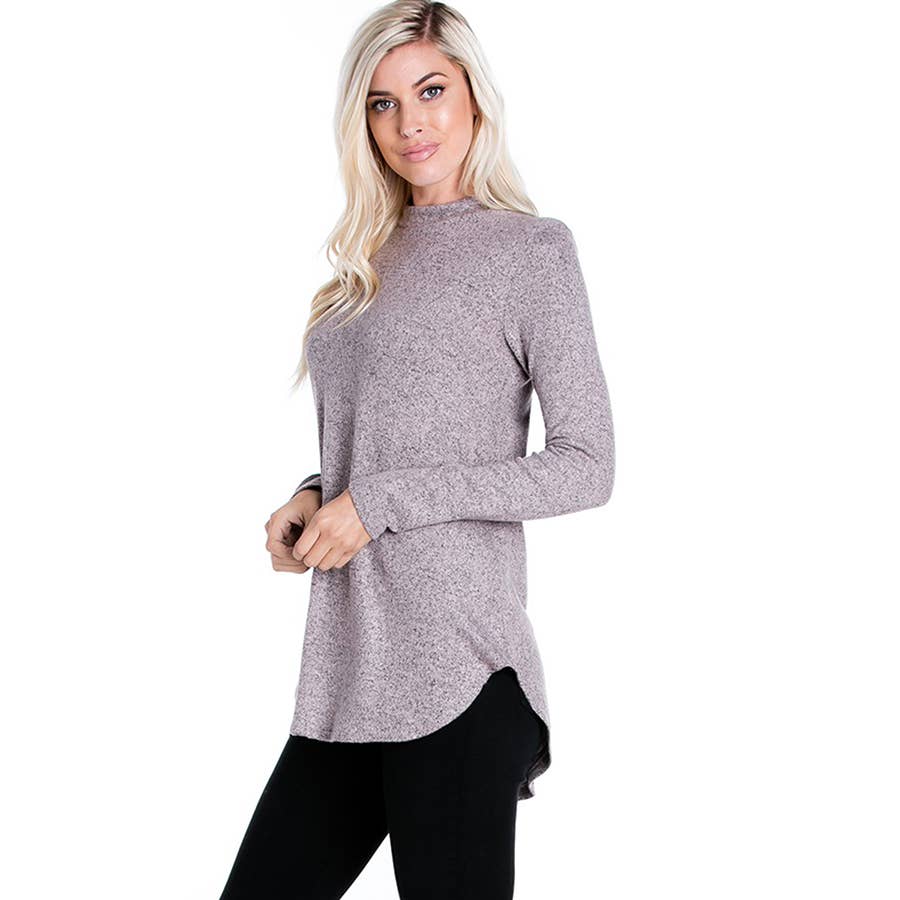 Azules Clothing - Wholesale Tunic - Women's - ATP-2289HC Mock Neck Long Sleeve Knit Tunic15