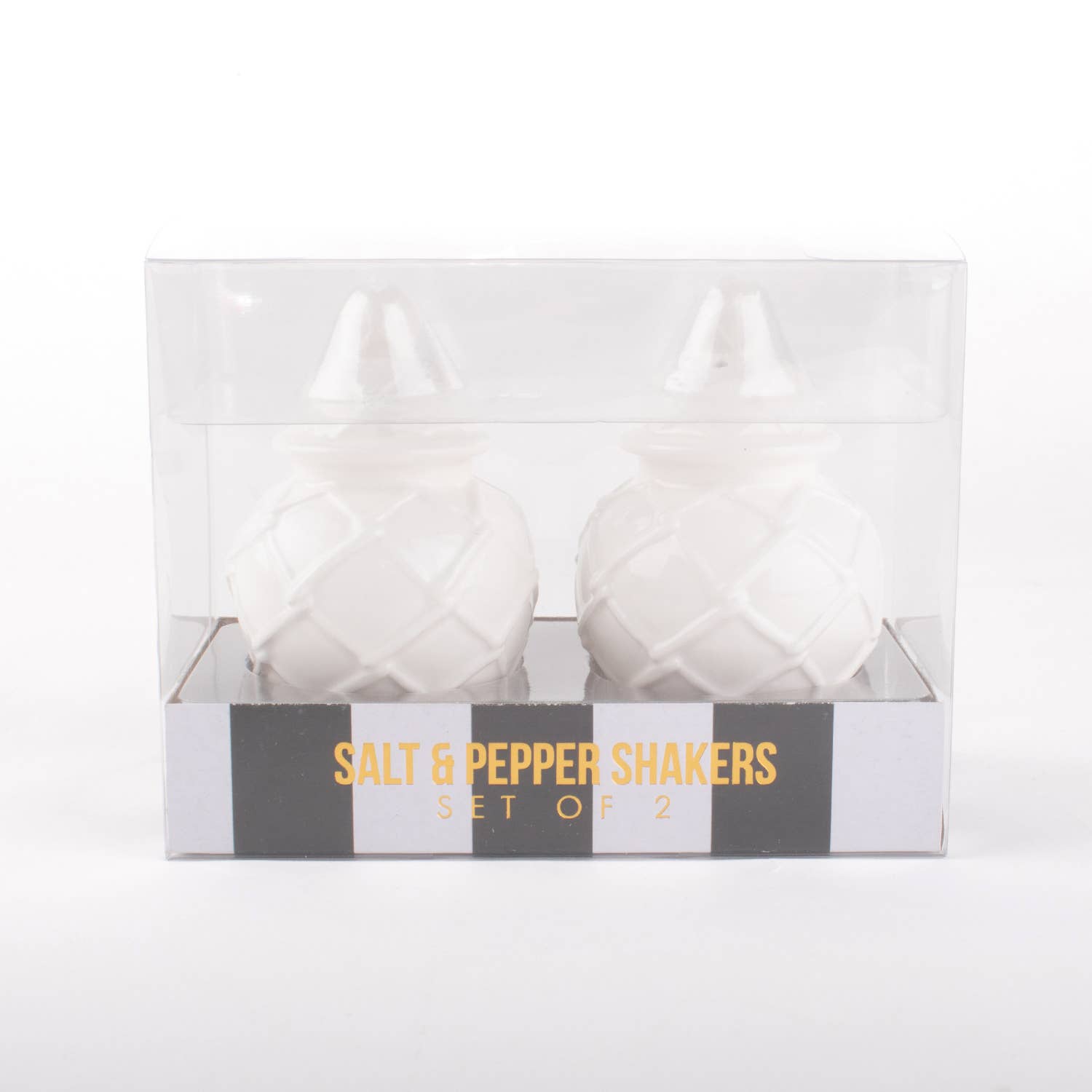 8 Oak Lane – wholesale Salt & pepper shaker set – White Textured Jar Salt & Pepper Shaker Boxed Set1