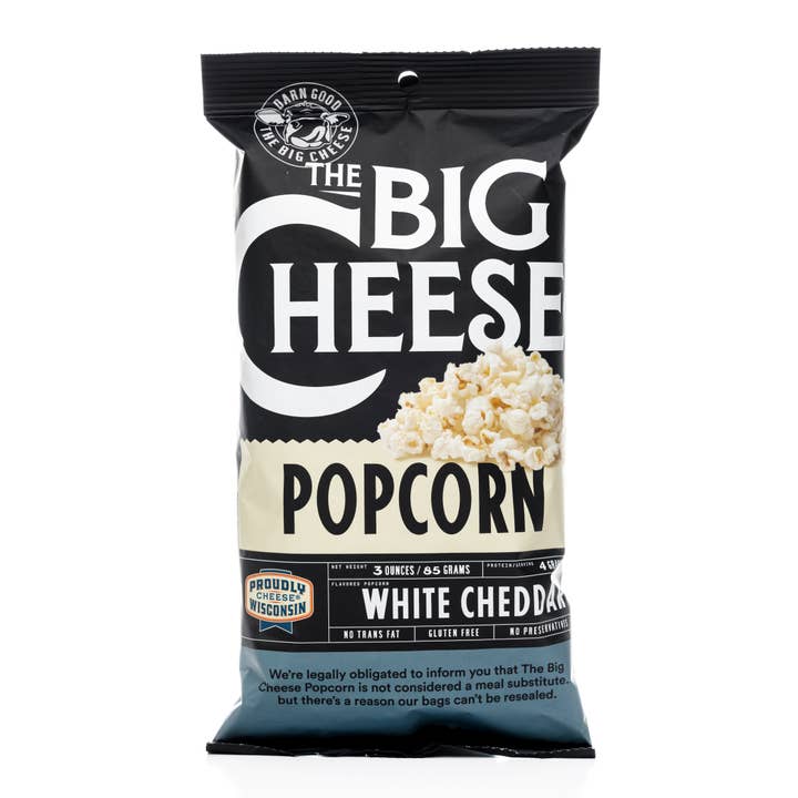 The Big Cheese Co. - Wholesale Popcorn - White Cheddar Gourmet Popcorn- 3oz bag