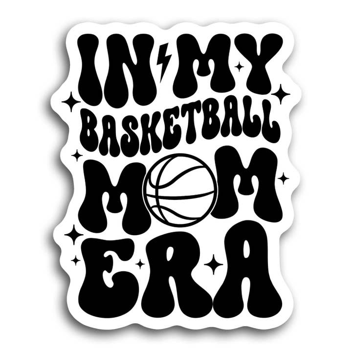 No Meu Basquete Adesivo Era da Mãe Adesivo Basquetebol Mom por atacado de Lyrical River Designs