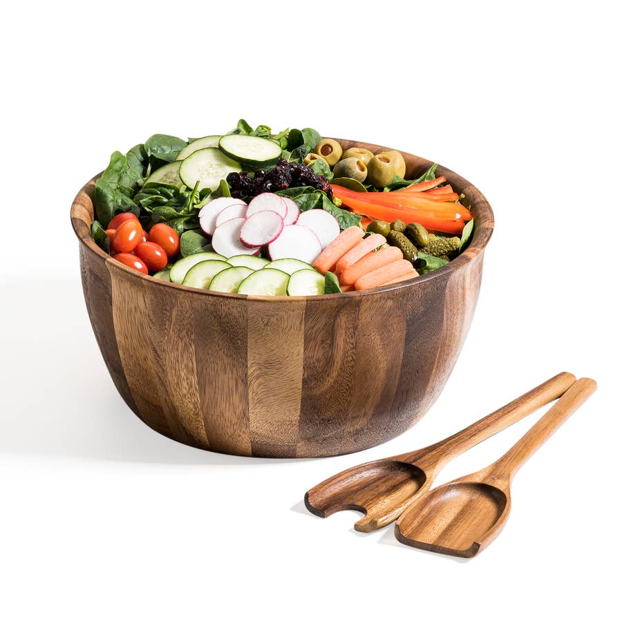 Extra Large Bamboo Salad Bowl - 28cm diameter (Jungle Culture