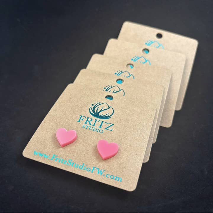 Fritz Studio - Wholesale Stud/Post Earrings - Gentle Heart Studs - Upcycled Stud Earrings4