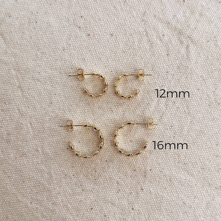 GoldFi - Wholesale Hoop earrings - Bezel CZ C- Hoop Earrings5
