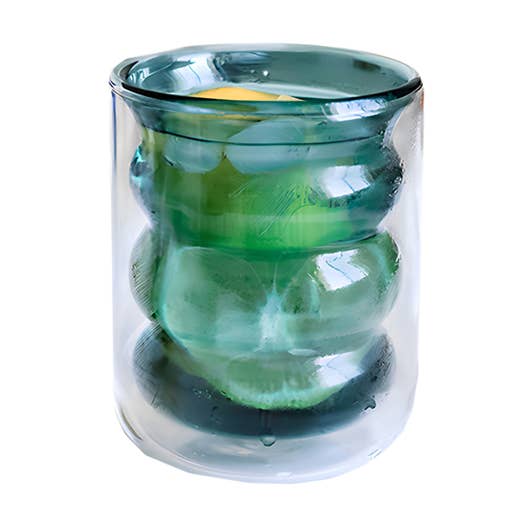 "Lanterne" Grøn Dobbeltvægget Glas Kop 220ml for engroshandel hos TUTU Home