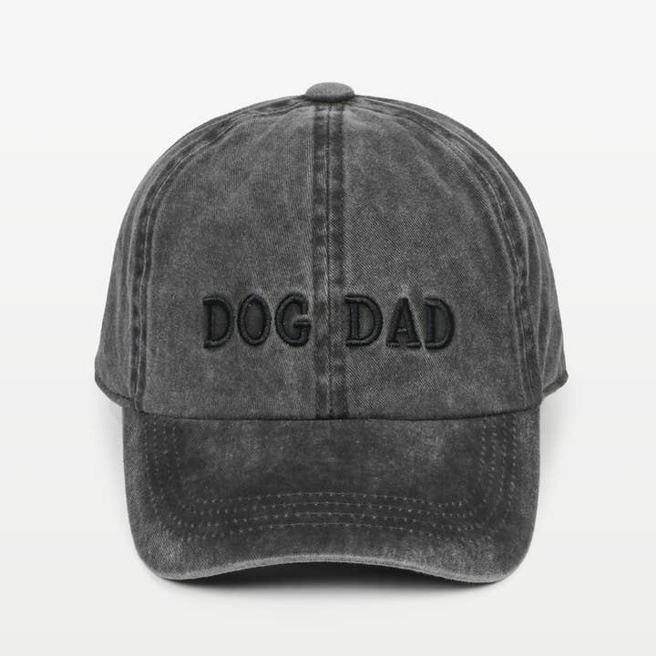 David And Young - Wholesale Baseball Cap - Men's - LCAP413 - Dog Dad Tonal Embroidered On Vintage Wash Cap
