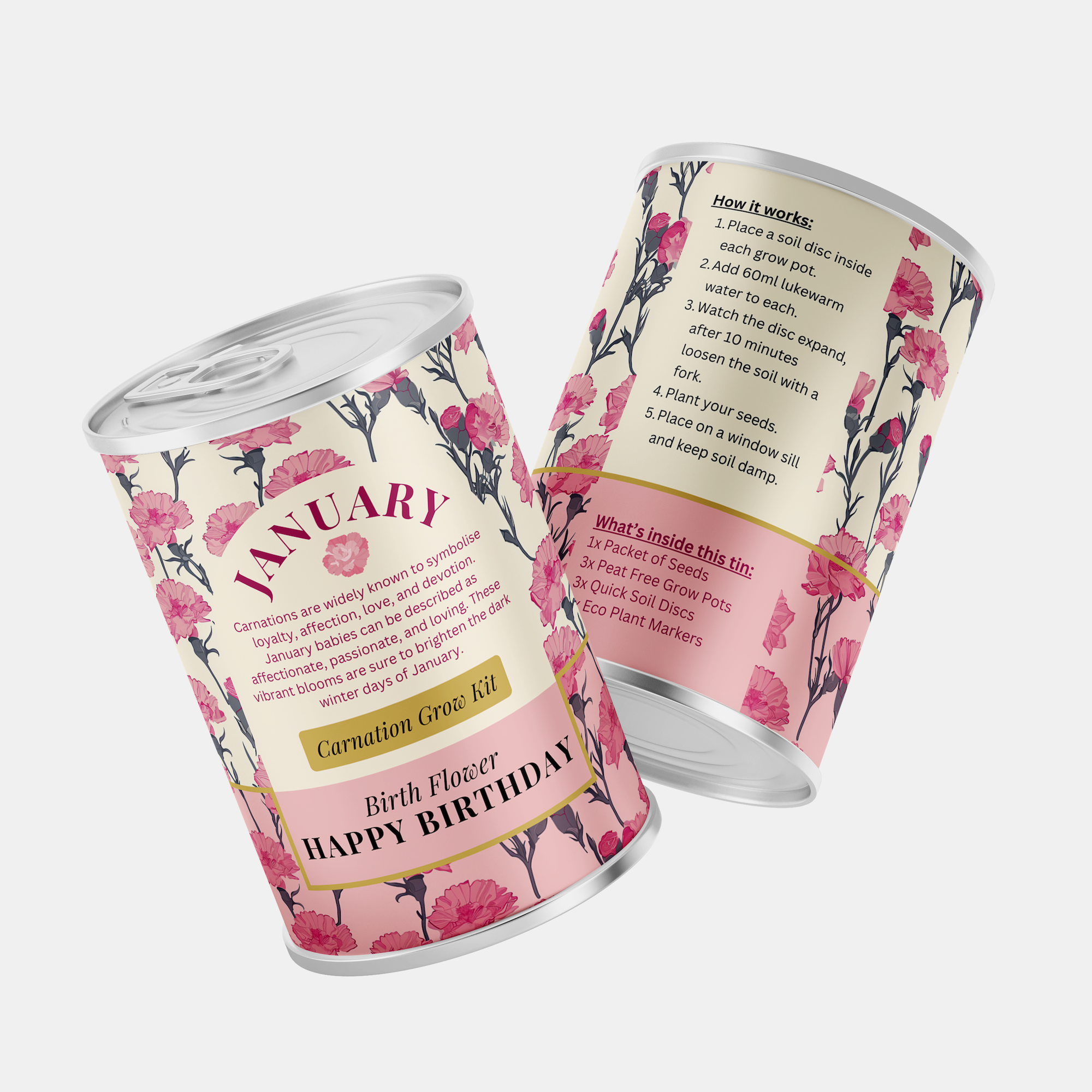 Alphabet Gifts – wholesale Plant seeds – January Birth Flower - Personalised Grow Your Own Flower Gif2