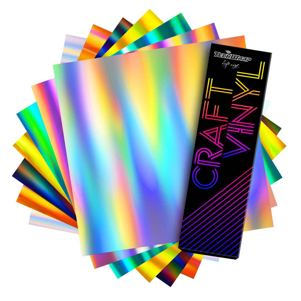 Crafting with CT - Wholesale Craft Supplies - Holographic Glossy Rainbow Vinyl 12x12 sheets2