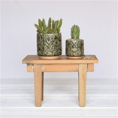 HomArt - Vente Pot - Cache-pot Cactus Motif Céramique - Sm - Vert3