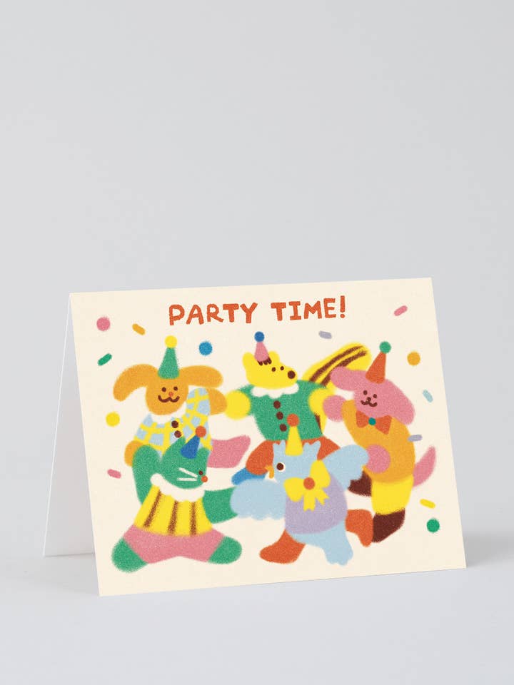 Party Time! Kids Birthday Greetings Card for wholesale by Wrap (US duties paid)