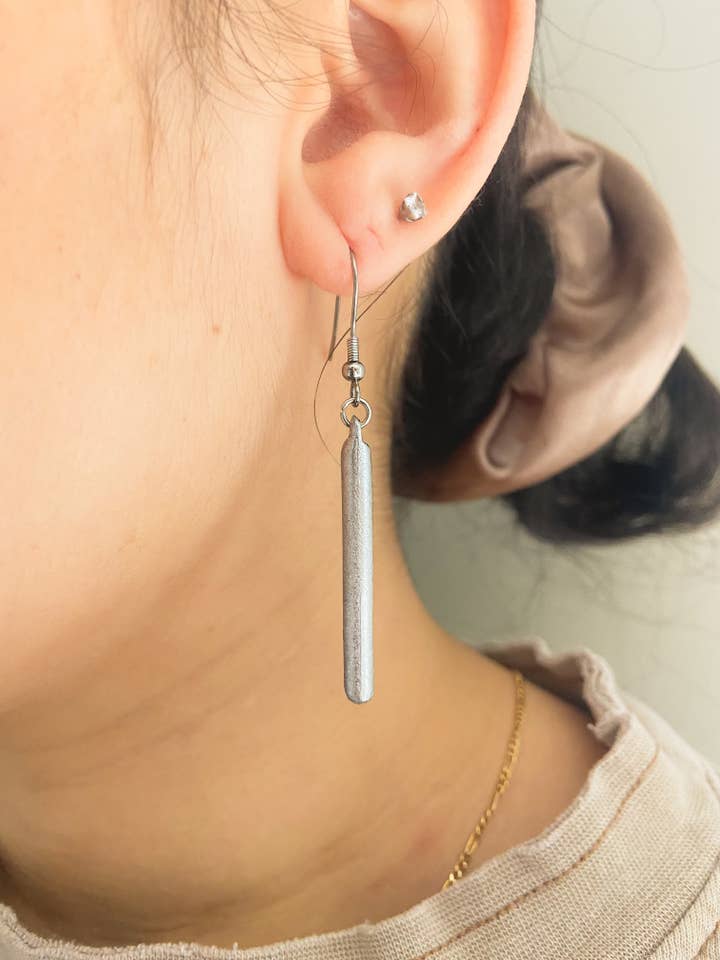 Recycled Bombshell Bar Dangle Earrings - Upcycled Jewelry for wholesale by A Million Elephants