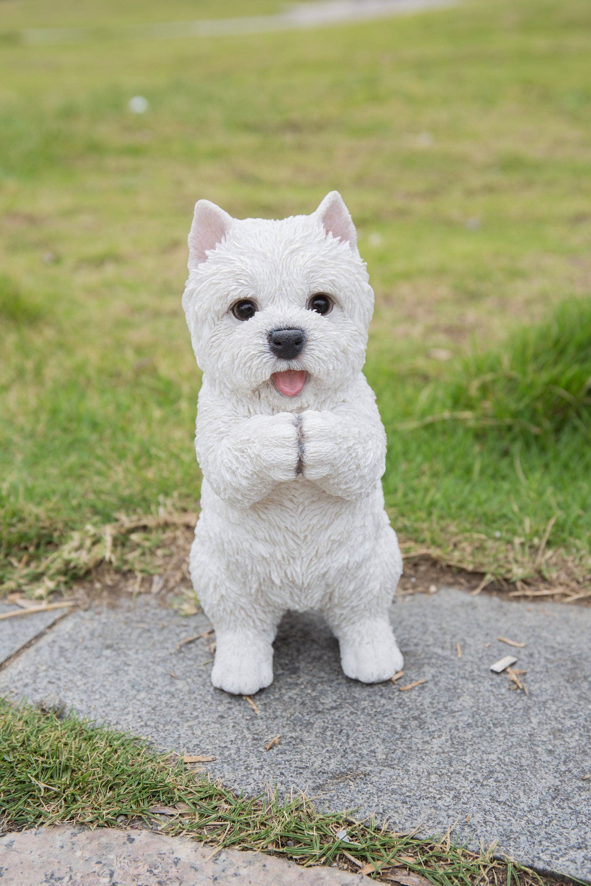 Hi-Line Gift Ltd. - Vente Bibelots/décorations d'extérieur - Statue de jeu Westie Puppy1