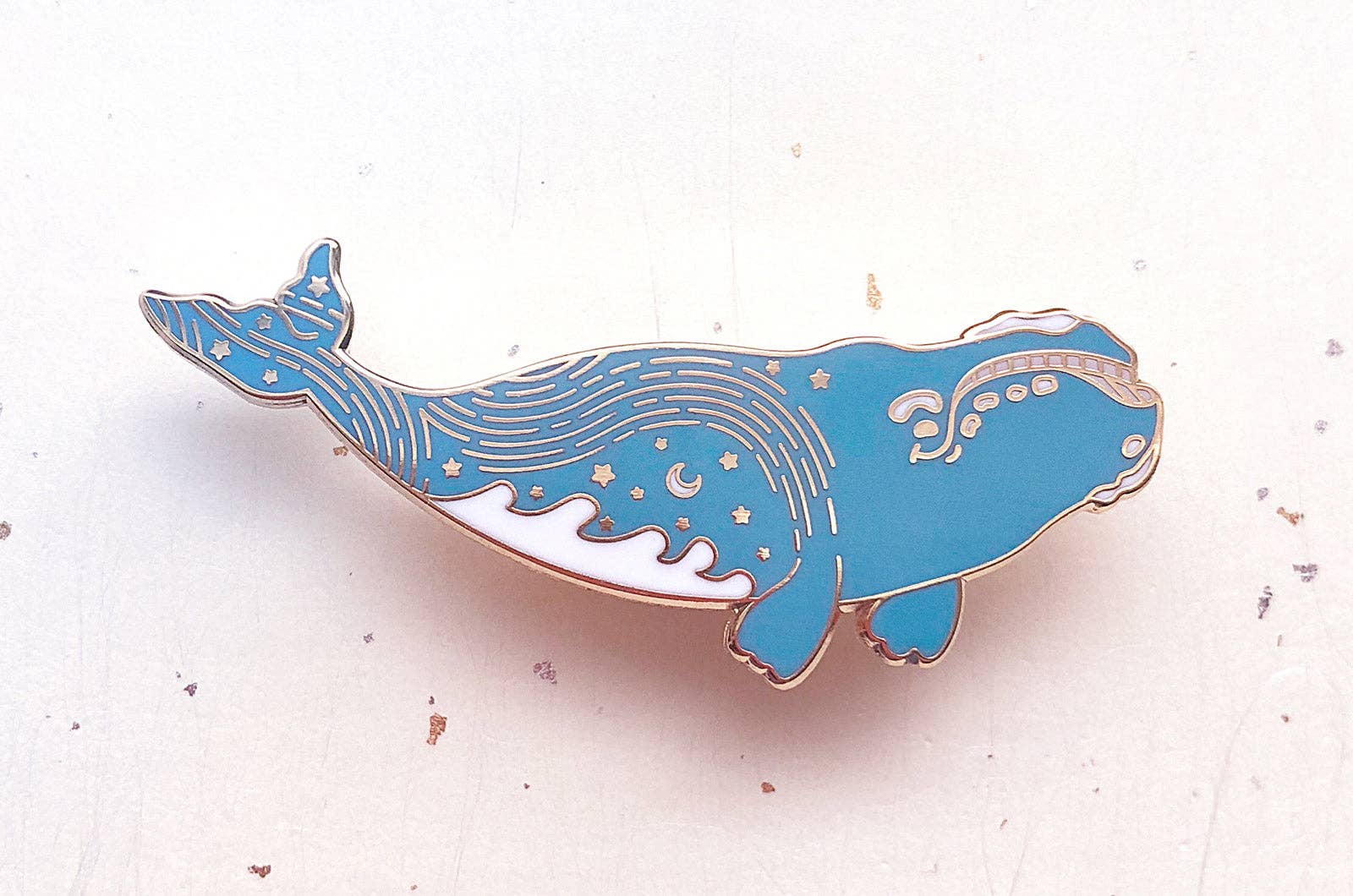 Alum and Ink - Wholesale Lapel Pin/Button - Star Trails Right Whale (Pathways Through the Stars) Pin7