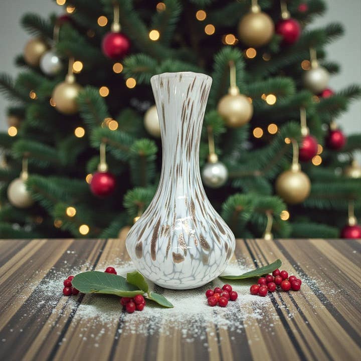 1 Blown and Handcrafted Aventurine Glass Vase with Murano Murrine, "The Colors of Murano" line Made in Italy h. 19 cm. for wholesale by Mazzega Art & Design