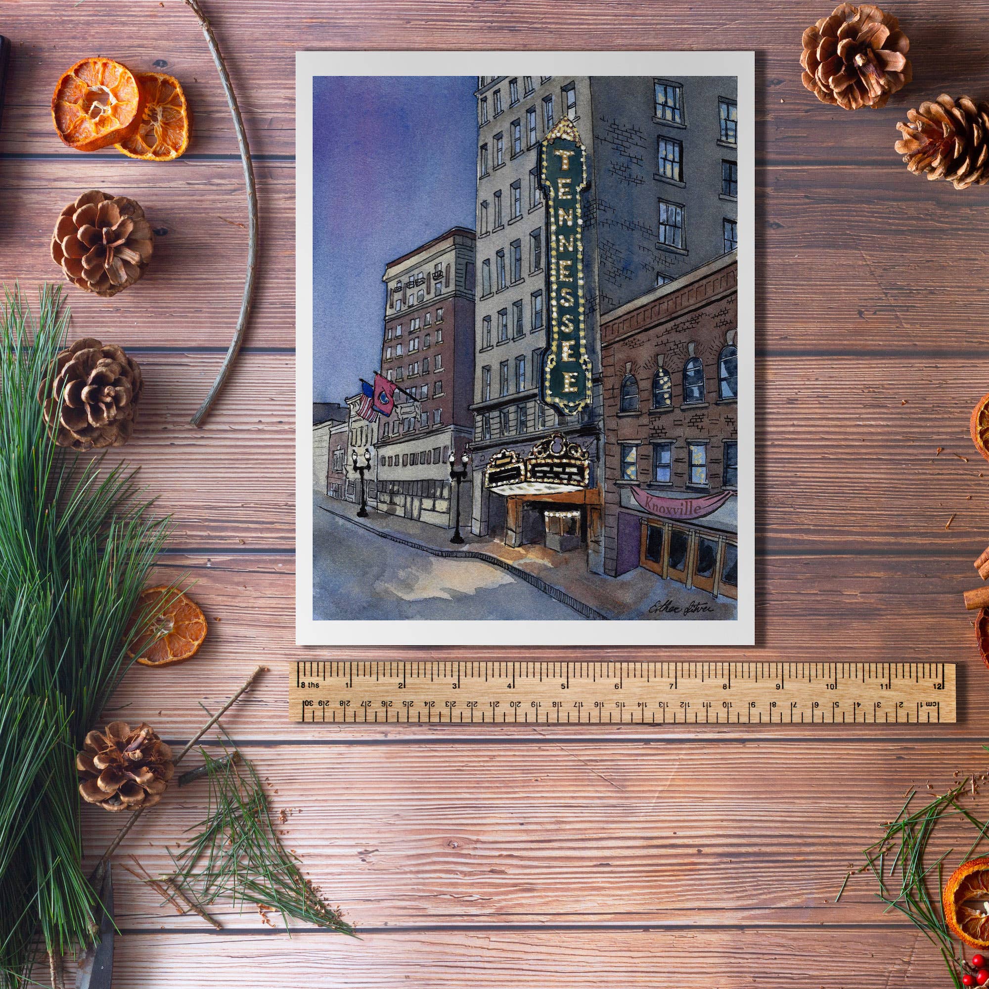 Esther Sketch - Wholesale Art Print - Tennessee Theater Art Print 8x10, Knoxville Tn3