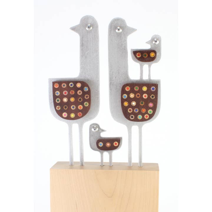 Bunny with a Toolbelt - Wholesale Sculpture - Bird Family Sculpture Postcard