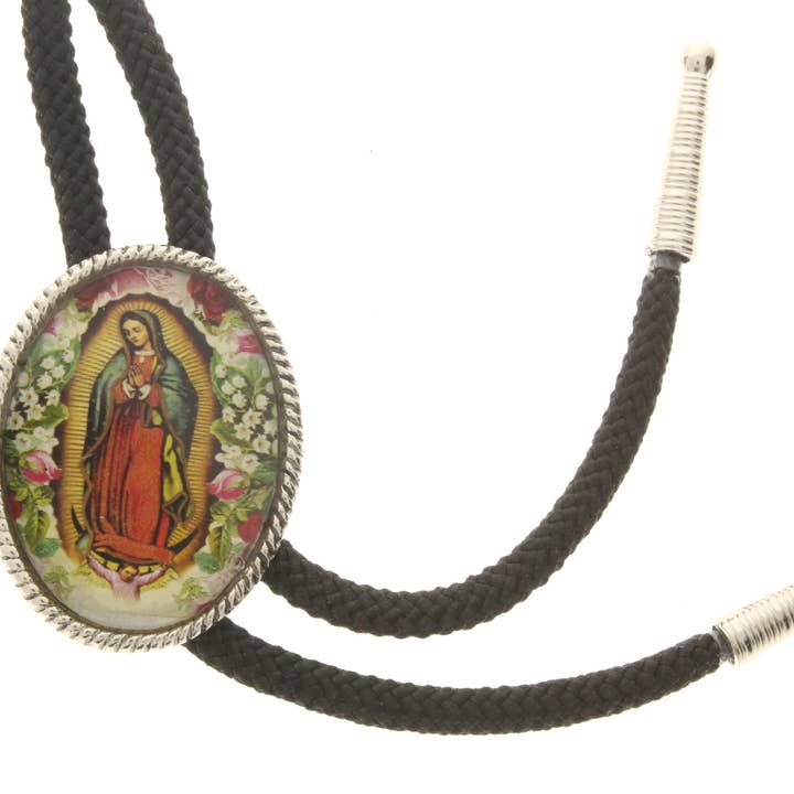 HHH Designs - Vente Colliers tissés - Cravates photo Bolo vintage en résine, cordon noir, embouts argentés