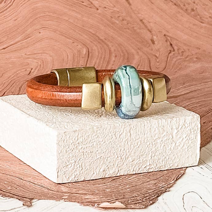 Diana Kauffman Designs – wholesale Beaded bracelet – Iguana Leather Bracelet3