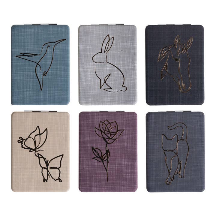 Flip Compact Mirror Asst S/18 for wholesale by Manual Woodworkers and Weavers, Inc.