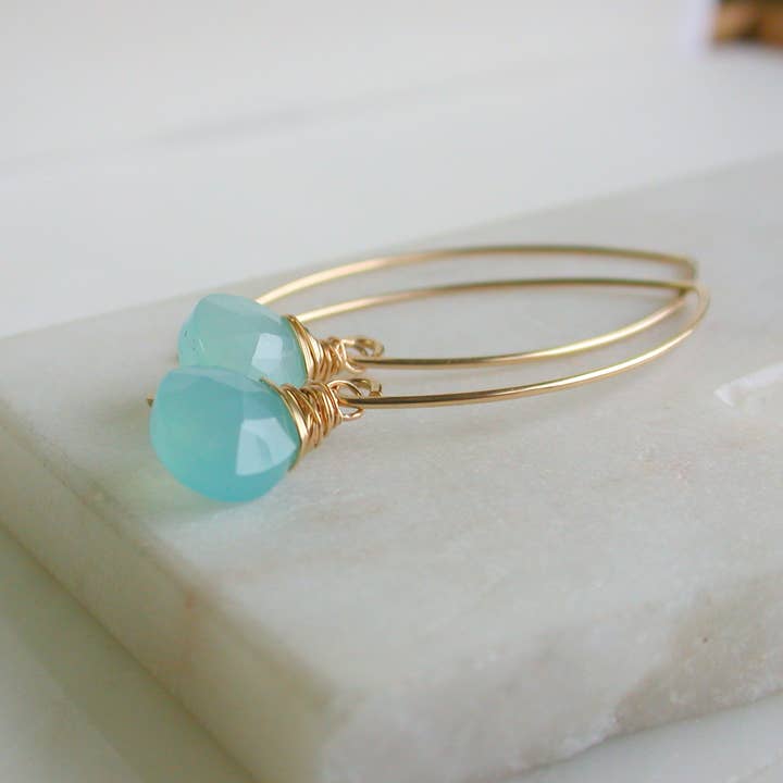 Linda Trent Jewelry - Wholesale Dangle Earrings - Chalcedony Curving Threaders