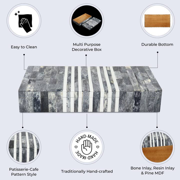Handicrafts Home - Wholesale Decorative Box - Patisserie Cafe Bone & Resin Inlay Decorative Storage Box