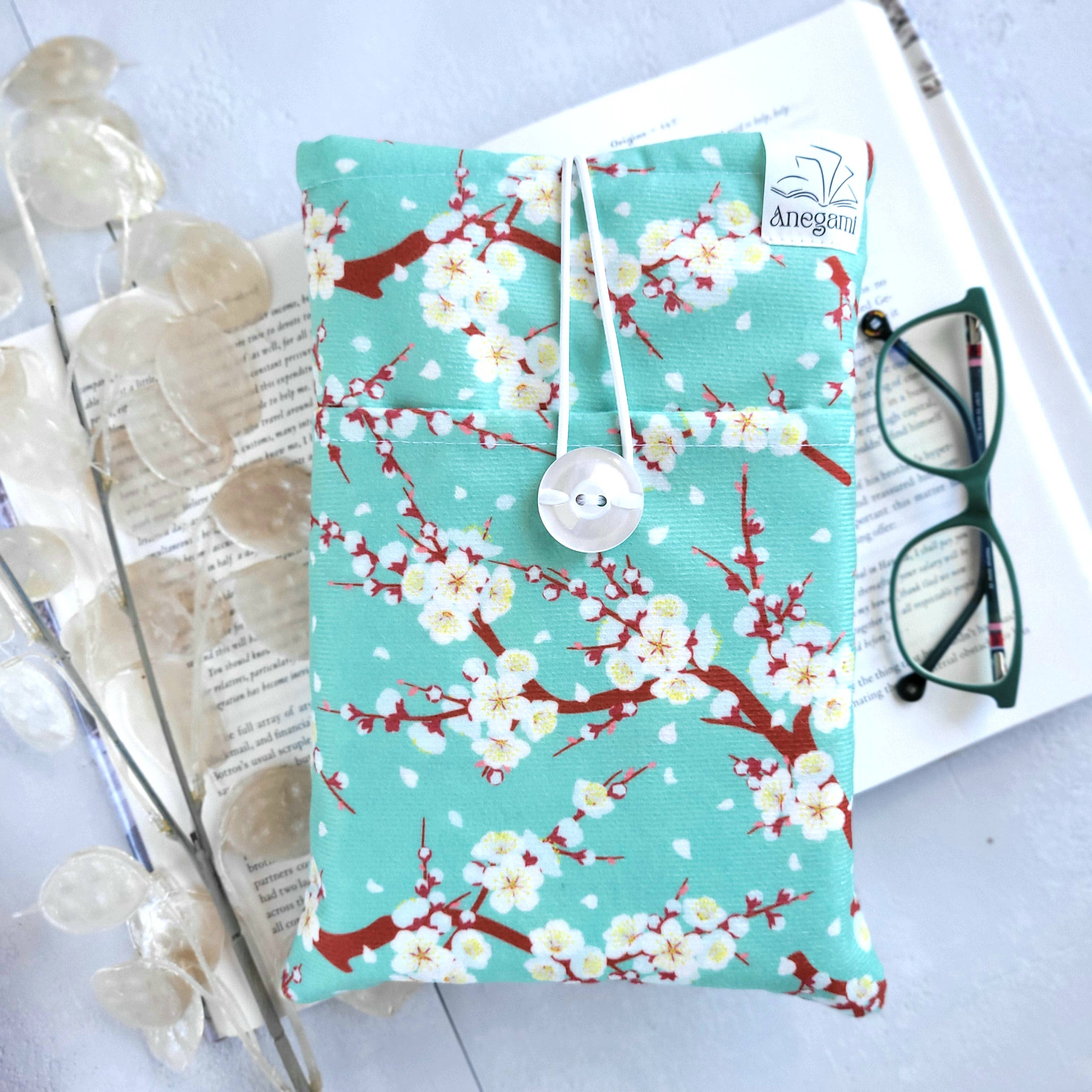 Anegami Bookish Boutique - Wholesale Book Cover - Cherry Blossom Green Book Sleeve1