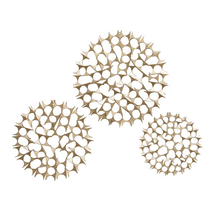 UMA Home Decor - Wholesale Wall Art Set - Modern Gold Metal Wall Decor Set