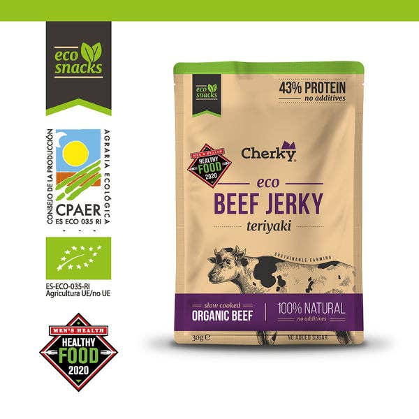 Cherky - Venta al por mayor Cecina - ECO · beef jerky · TERIYAKI 30g4