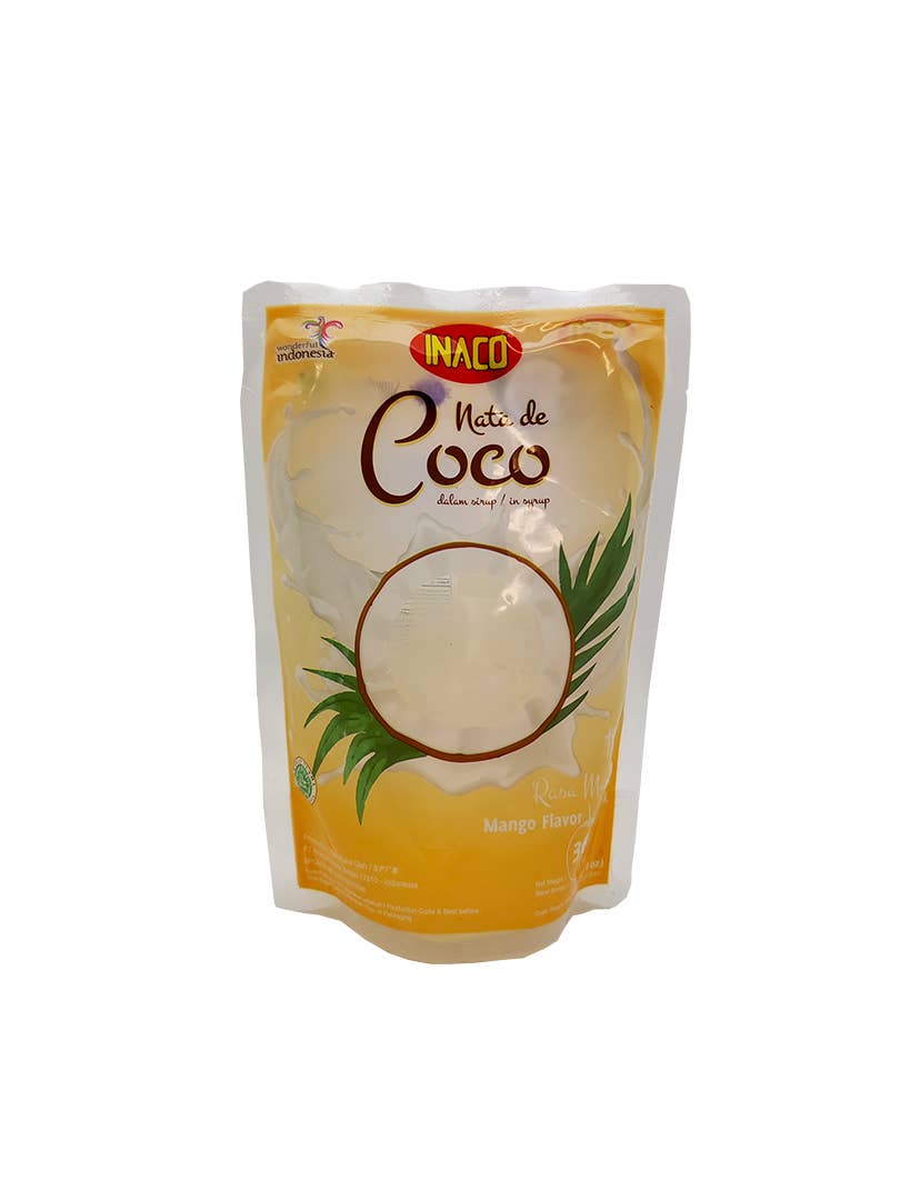 Takari International, Inc. - Wholesale Snack Pack - Kids & Baby - Inaco Nata De Coco- Mango Flavor, 24 Pouches/Case, 12.69oz(360g)