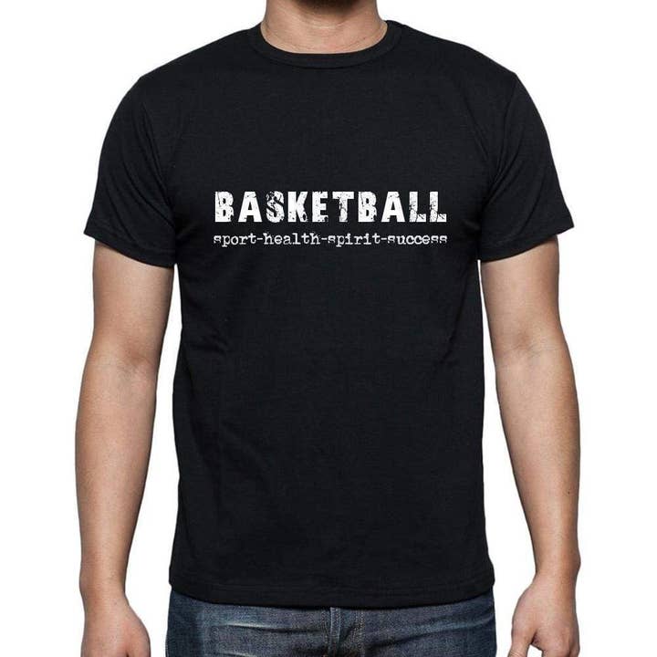 Deep Black basketball sport-health-spirit-success Men's Short Sleeve Round Neck T-shirt 00079 for wholesale on Faire2