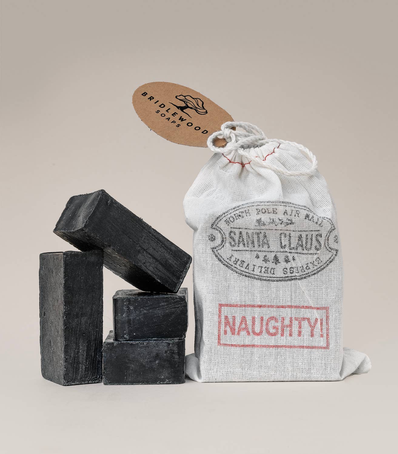 Bridlewood Soaps - Wholesale Bar Soap - NAUGHTY Charcoal Soap Bags