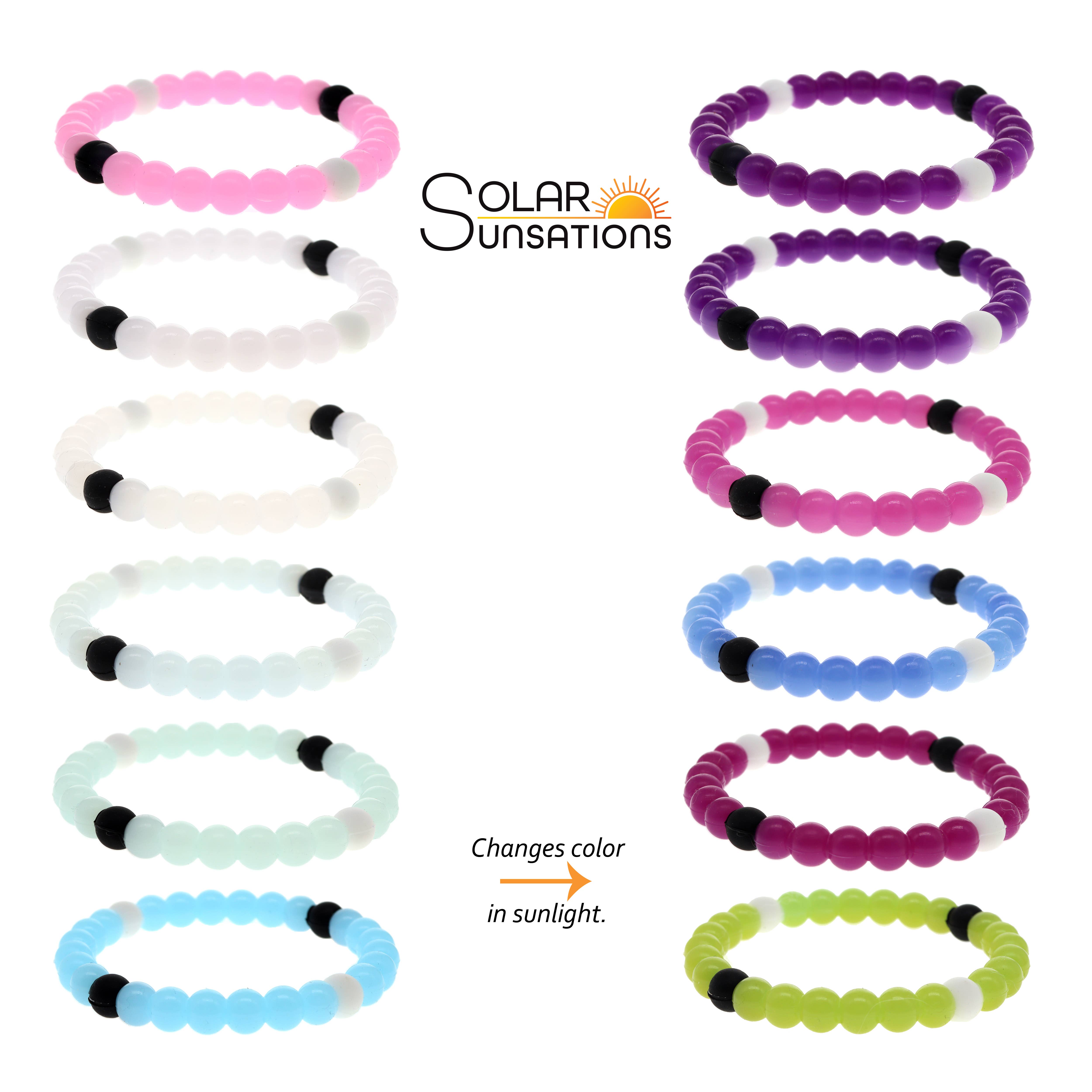 Frog Sac - Wholesale Beaded Bracelet - Kids - Solar Reactive Silicone Bubble Bracelets - 6 Pack1