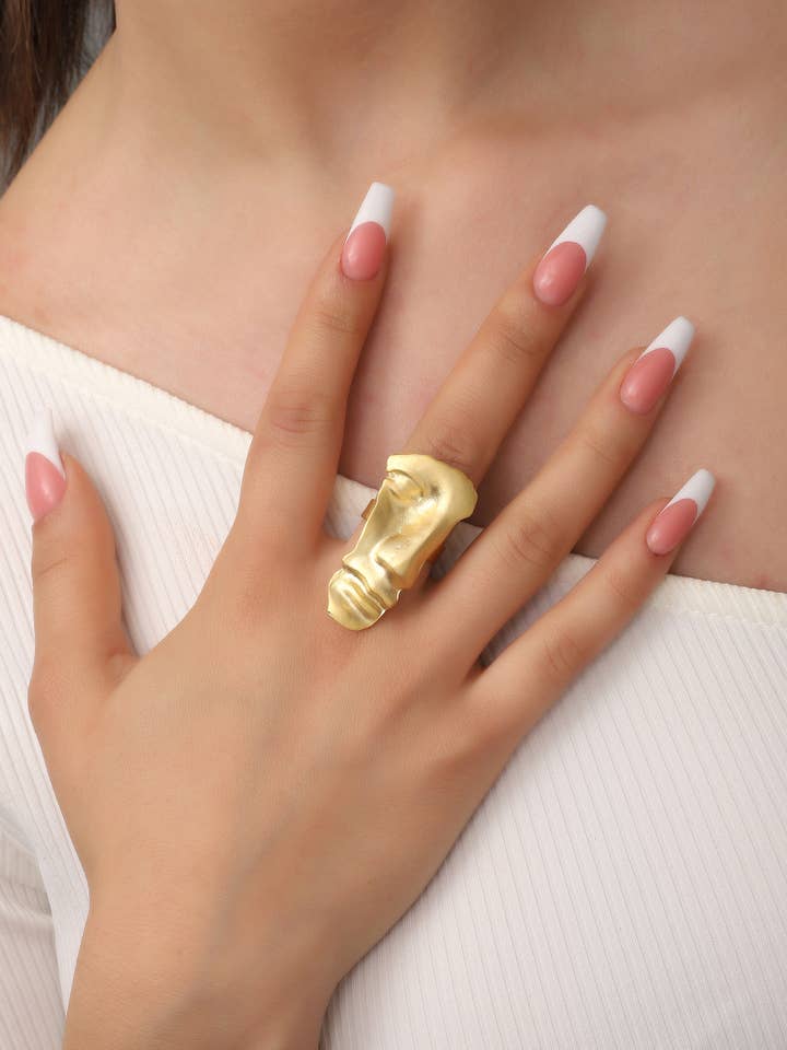 Gold Plated Face Ring for wholesale by BUBU BY TEKIN SHOP