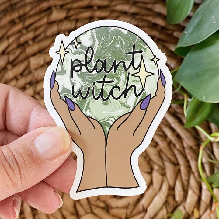 Sticker boule de cristal de sorcière végétale pour la vente par Clay Collection Co.