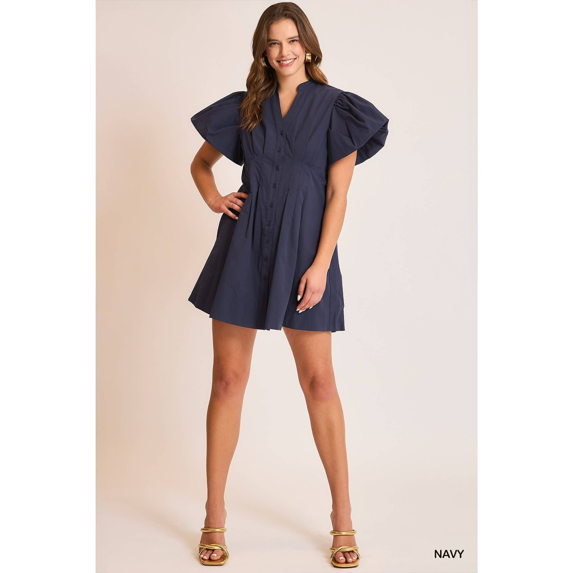 STYLE USA - Vente Robe – femme - Robe plissée à manches courtes13