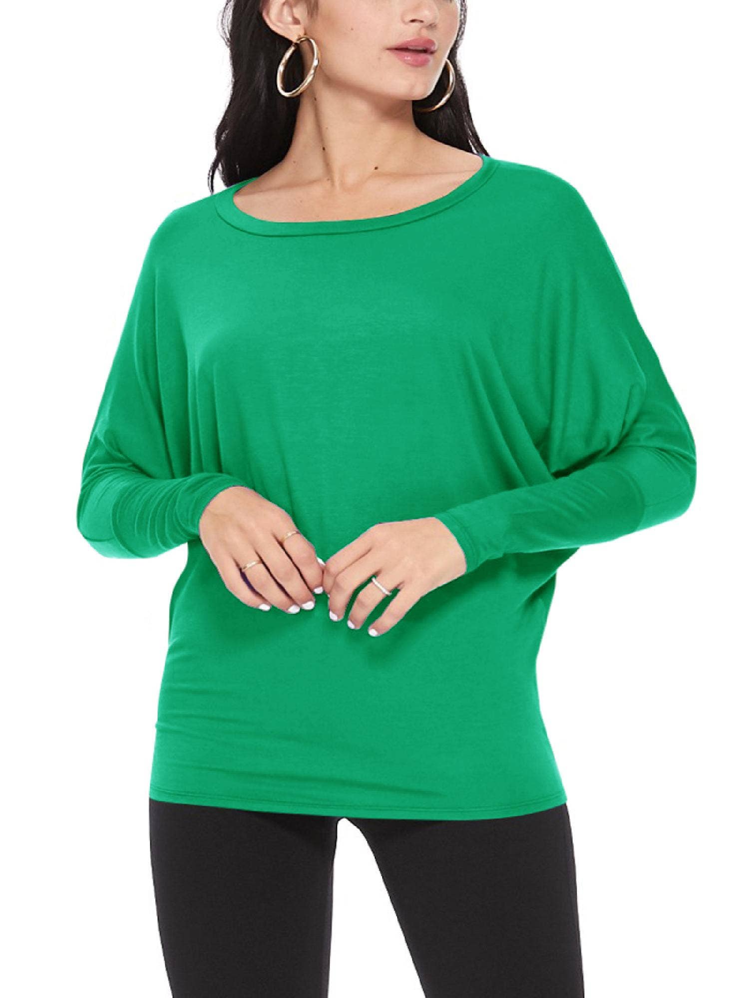 MOA COLLECTION - Wholesale Knit Top - Women's - Women's Casual Solid Color Dolman Sleeve Top5