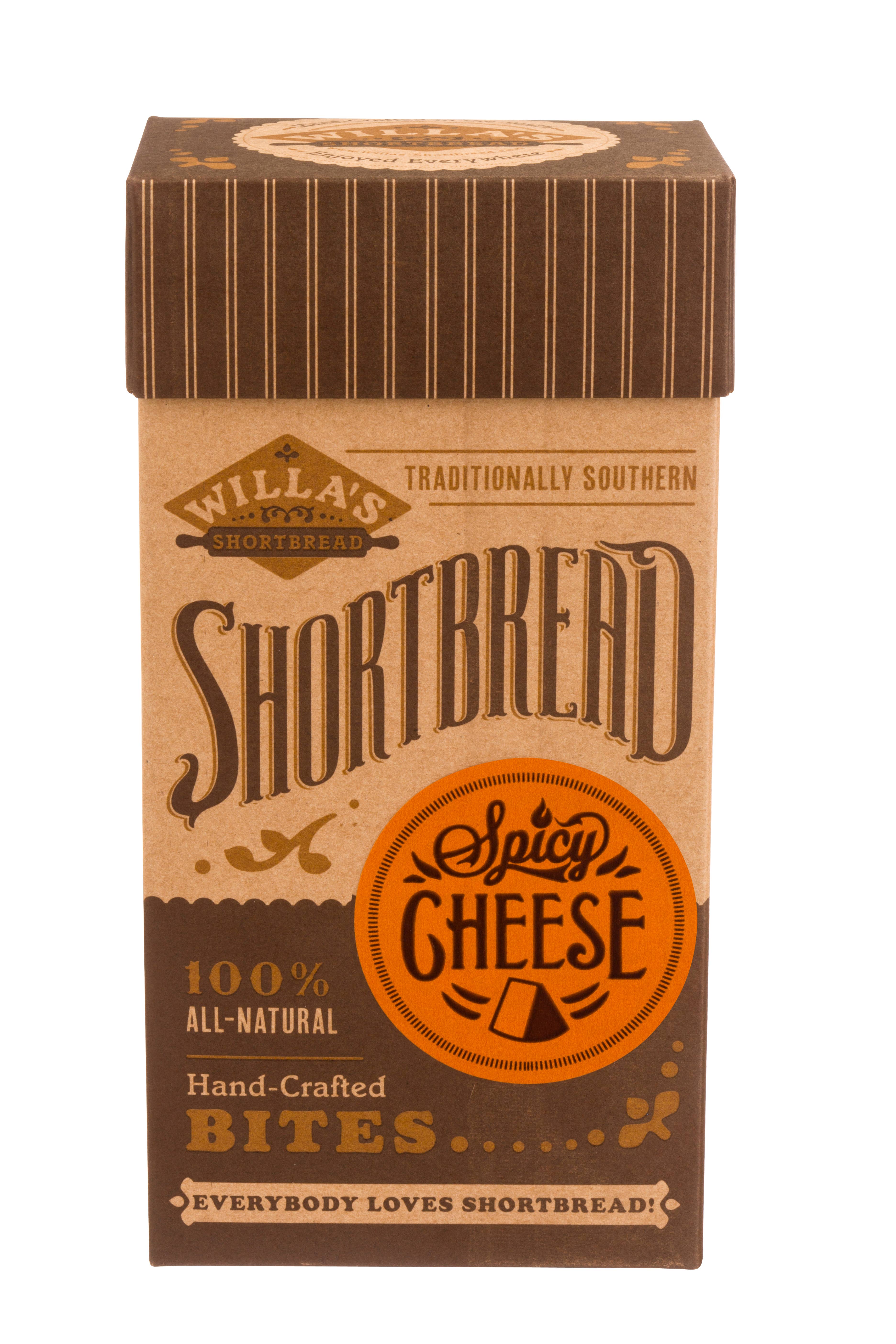 Willa's Shortbread - Wholesale Cookie - Spicy Cheese Shortbread - Fliptop Kraft Box2