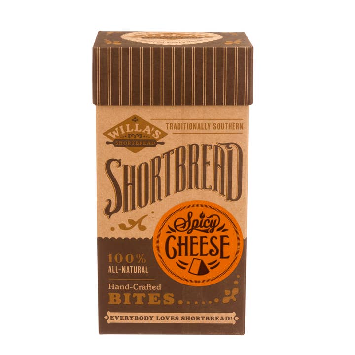 Willa's Shortbread - Wholesale Cookie - Spicy Cheese Shortbread - Fliptop Kraft Box2