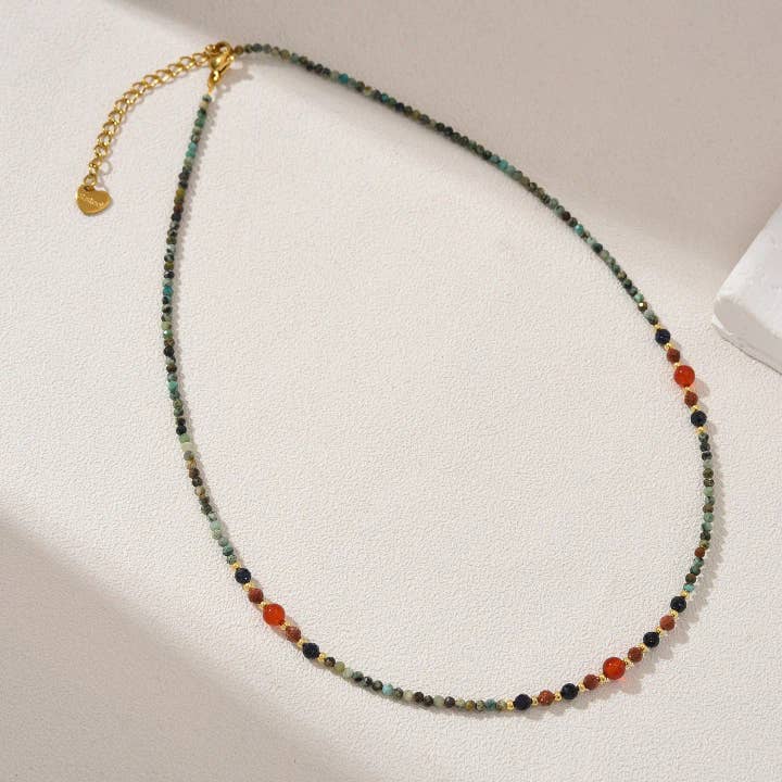 Collar de cuentas de piedras preciosas de cornalina turquesa, NL067 para venta al por mayor de findings4uGem