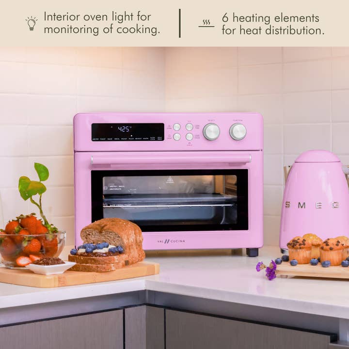 VAL CUCINA - Wholesale Kitchen Appliance - VAL CUCINA 10-in-1 Air Fryer Toaster Oven- Classic Pink13