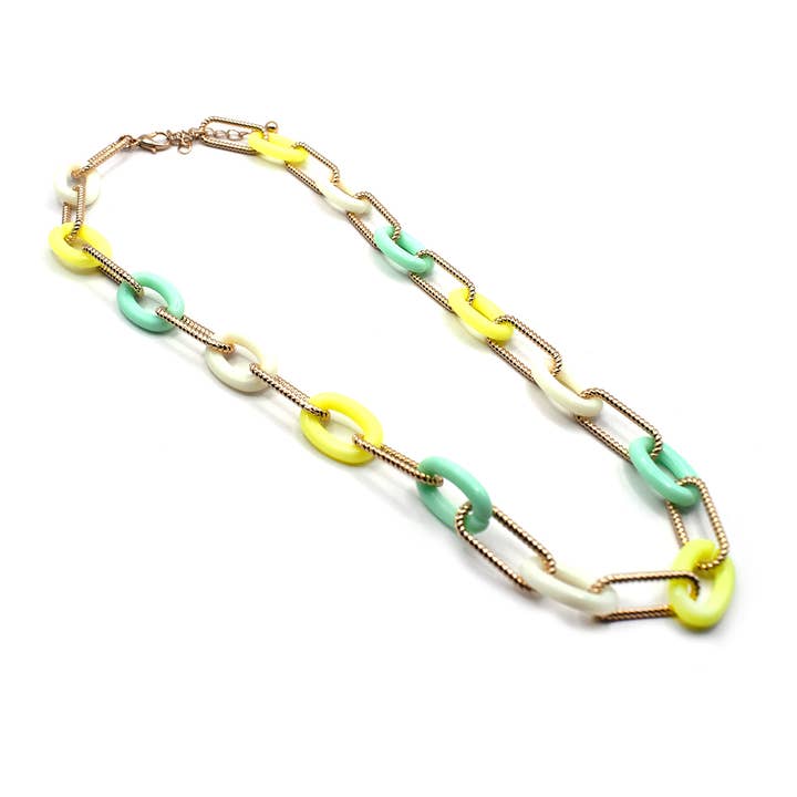 StarryNYC - Wholesale Link & Chain Necklace - Chunky & Fun Acrylic Metal Chain Linked Necklace2