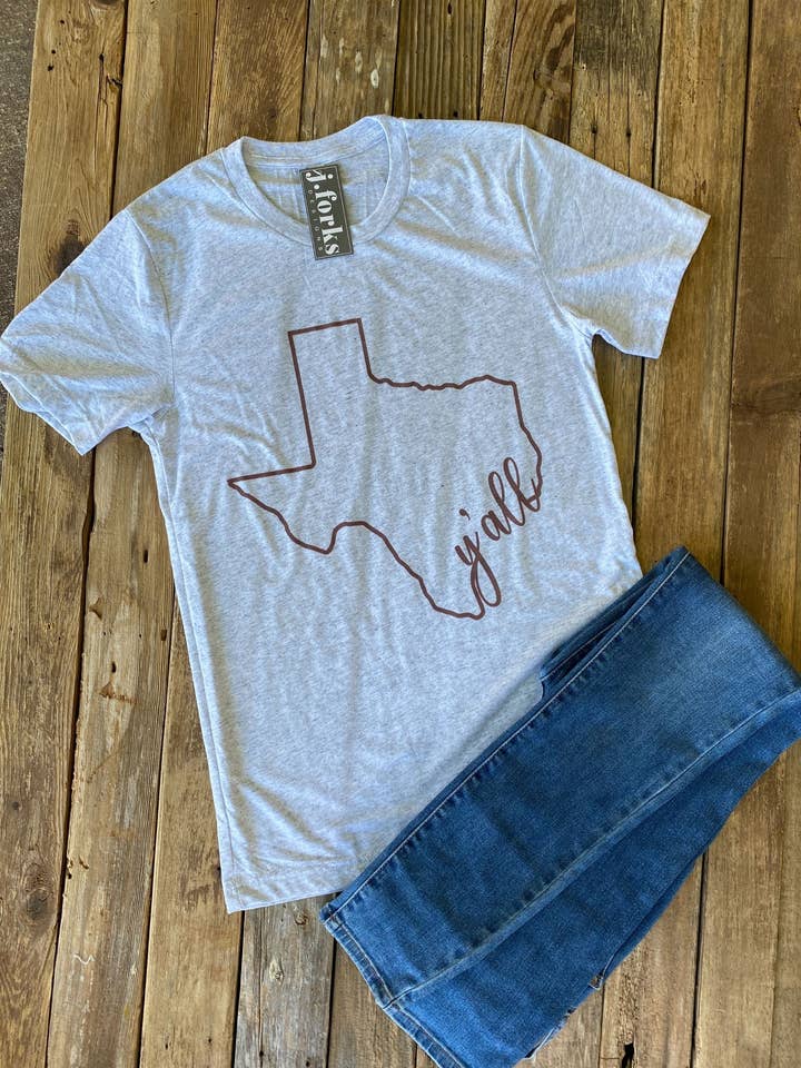 2165 Texas Y'all Tee for wholesale by J.Forks Designs