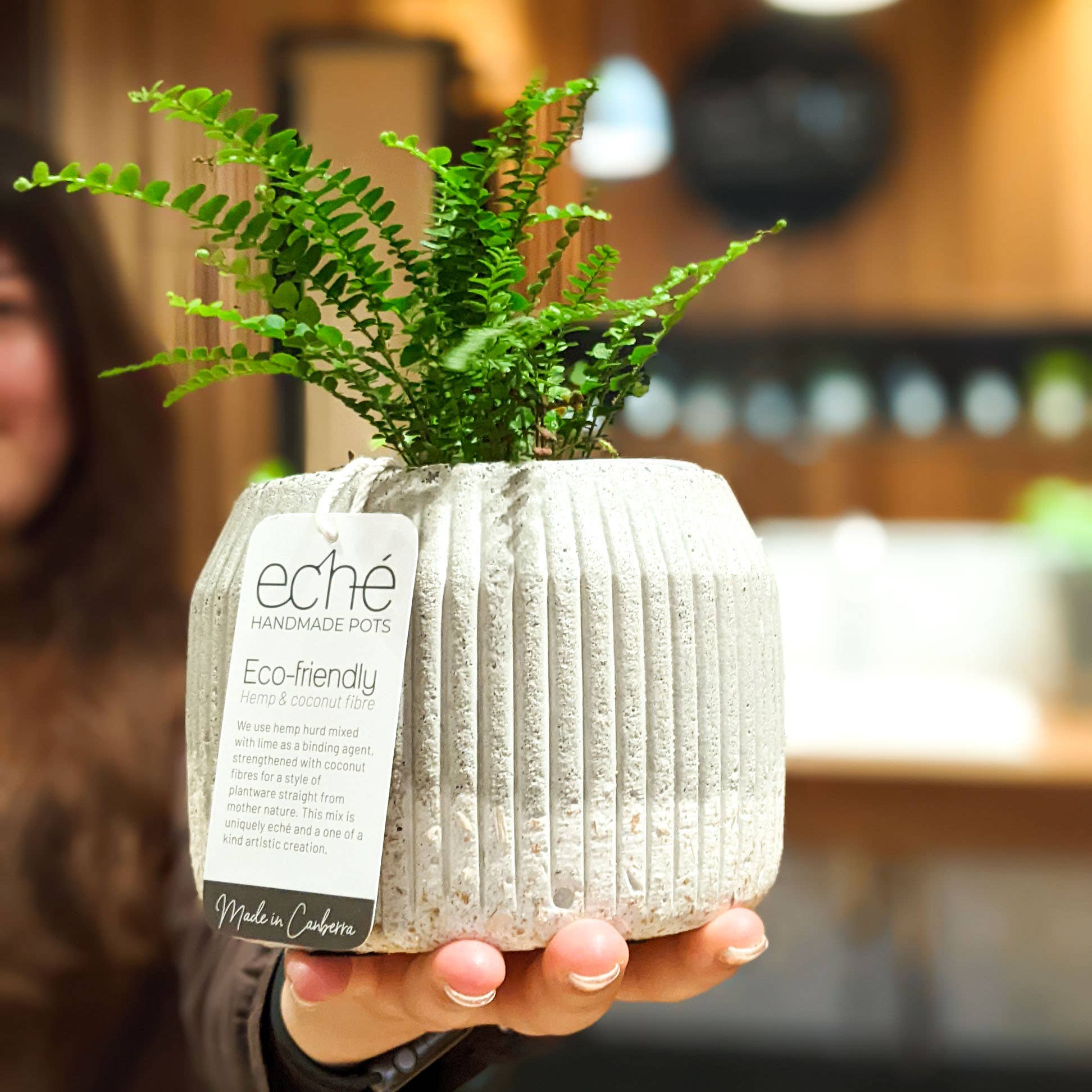 Eché pots - Wholesale Plant pot - Hemp & Coconut fibre Rib Pot - Handcrafted in Australia