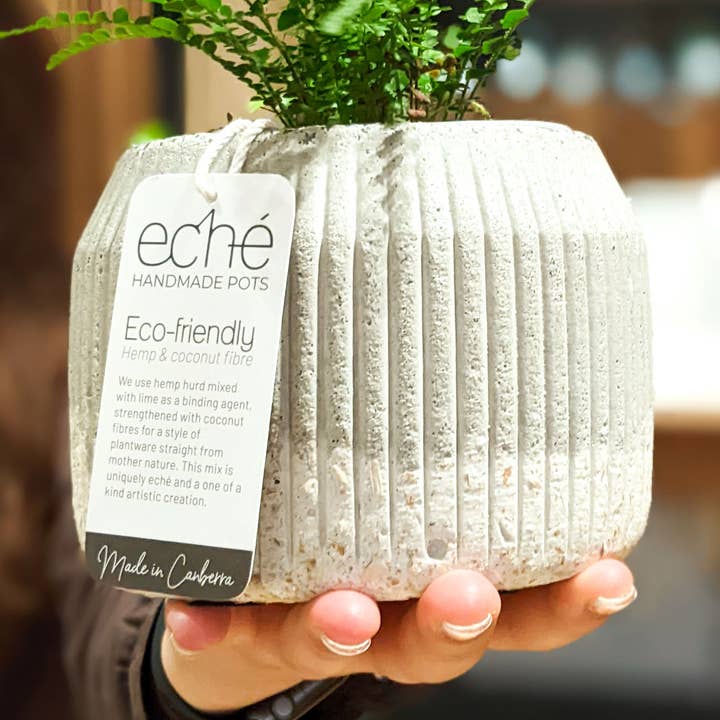 Eché pots - Wholesale Plant pot - Hemp & Coconut fibre Rib Pot - Handcrafted in Australia0