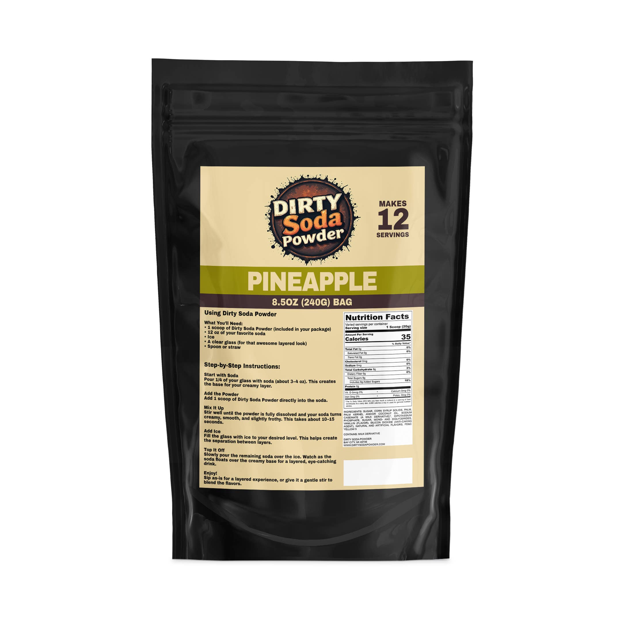 Dirty Soda Powder - Wholesale Drink Mix - Pineapple 🍍 Dirty Soda Powder- All in One Soda Mix1