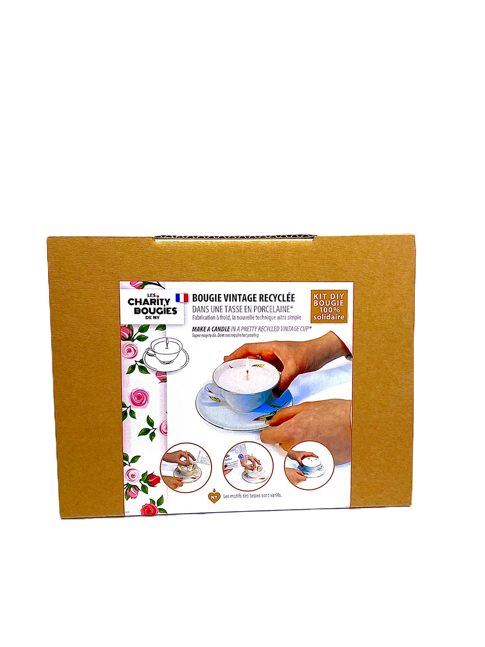 CHARITY BOUGIES DE NY - Wholesale DIY Craft Kit - Kit to create a candle in a pretty antique cup1