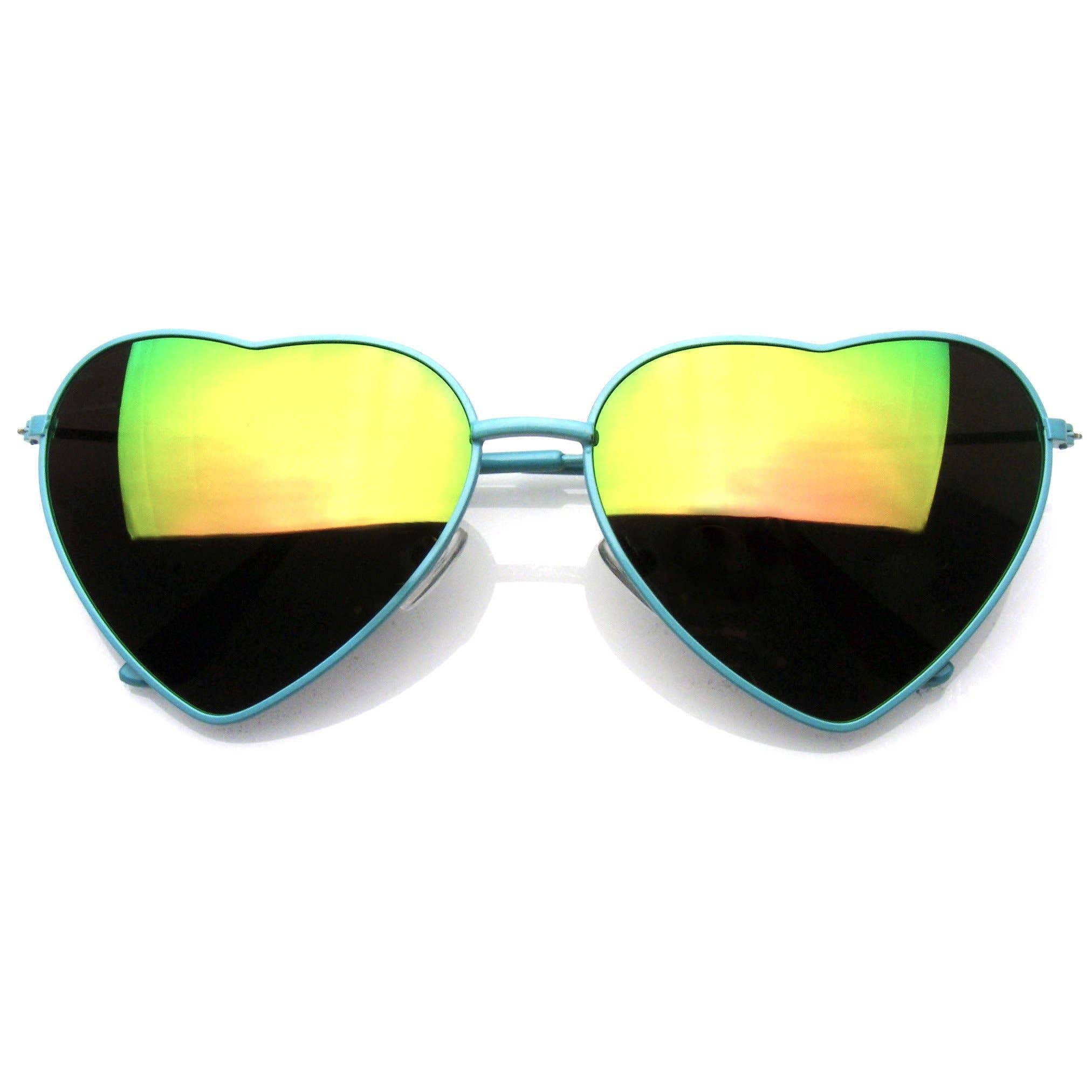 Emblem Eyewear - Wholesale Sunglasses - Women's - Cute Womens Metal Heart Shape Flash Mirrored Sunglasses9