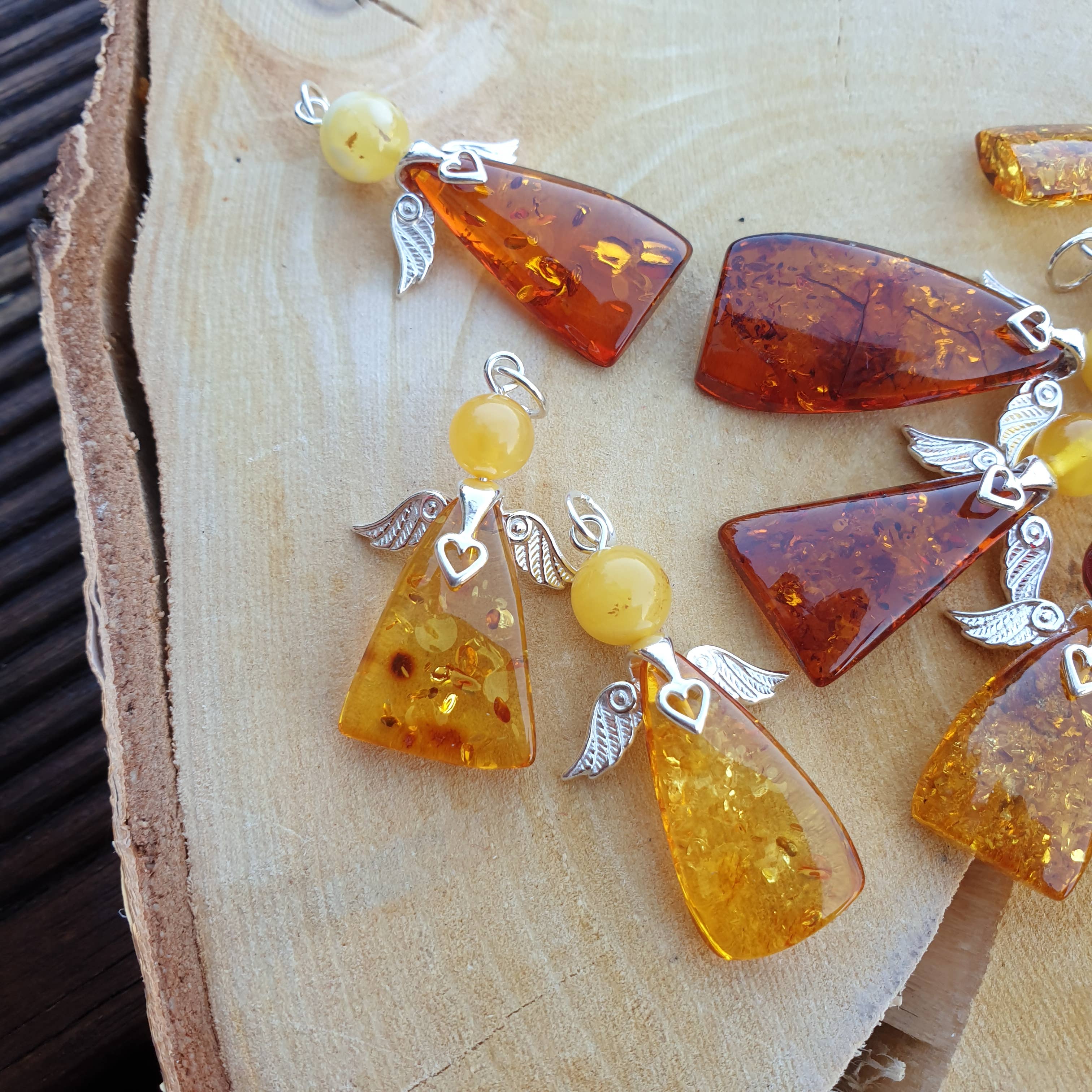 AmberLithuania - Wholesale Pendant/Charm Necklace - Angel necklace Gemstone Angel pendant Baltic Amber handmade5