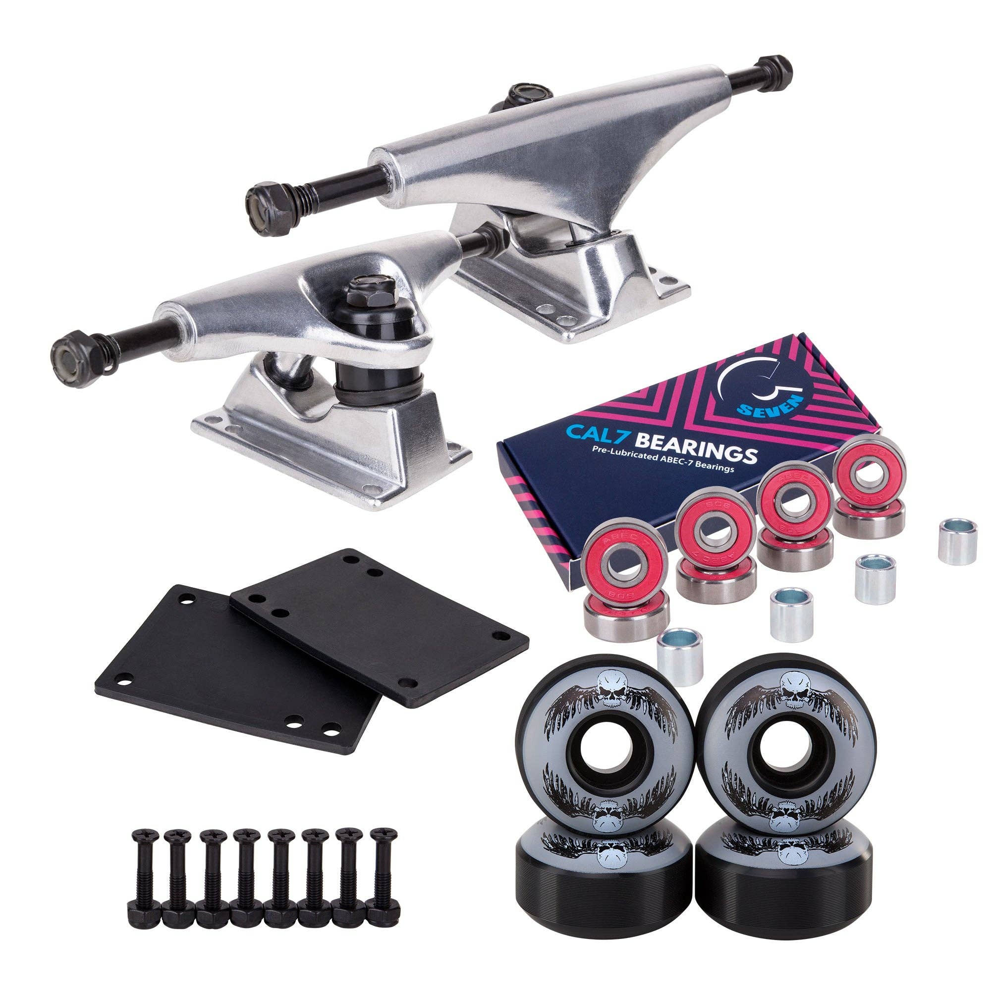 Cal 7 - Wholesale Sporting Accessories - Skateboard Setup Combo | Silver Trucks & 99A Wheels3